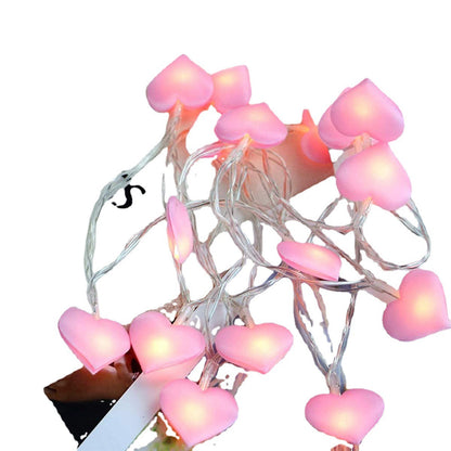 Fabric Love Lighting Chain Decorative Heart-shaped Romantic