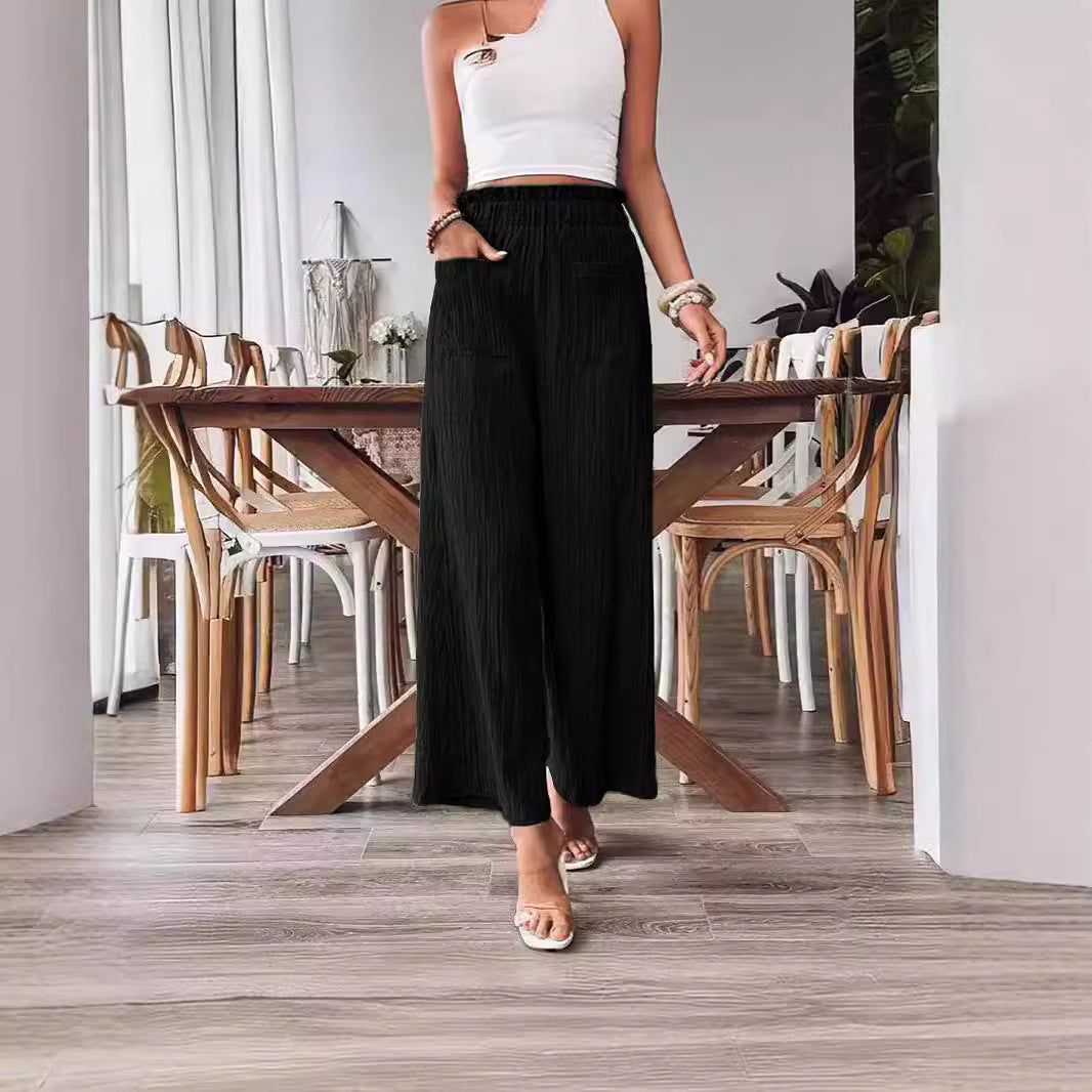 Casual Loose-fitting Wide-leg Slim-fit Trousers