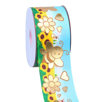 Bronzing Printed Rib Ribbon Clothing Accessories