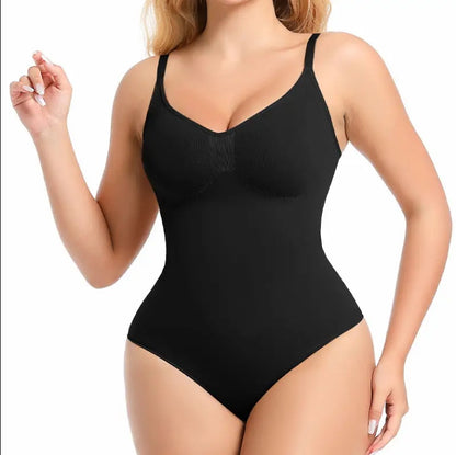 NAHTLOSER Einteiler Bodyshaper für Damen, Shapewear-Badeanzug, einfarbig, Stretch, volle Brust, Nylon-Spandex, Bodyshaper für Damen