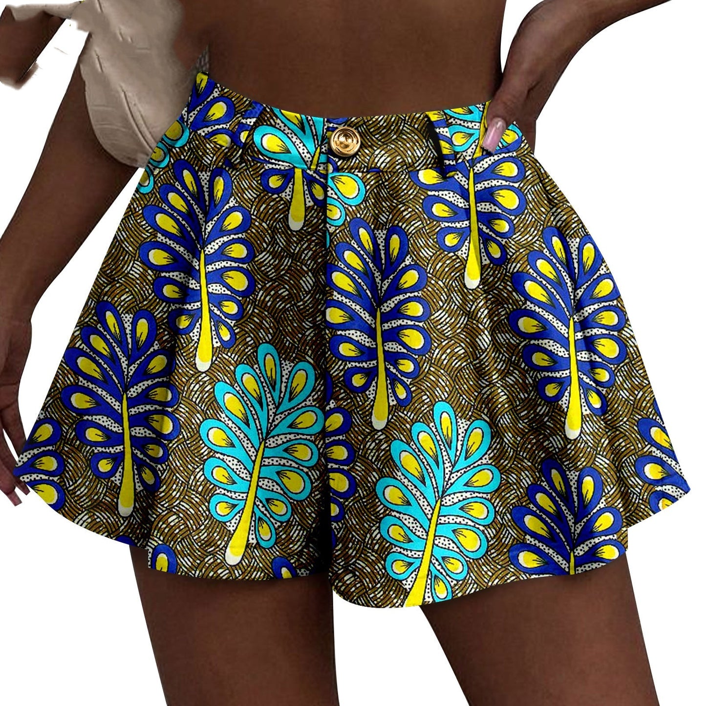 African Duplex Printing Batik Shorts