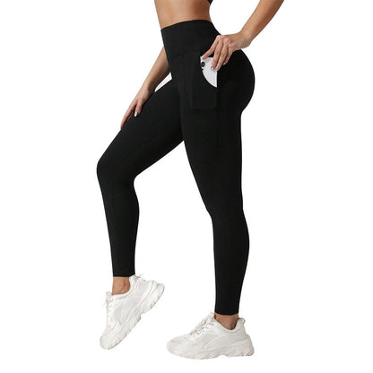 Patchwork High Waist Maternity Pants Women's Hip Lifting Wicking Leggings