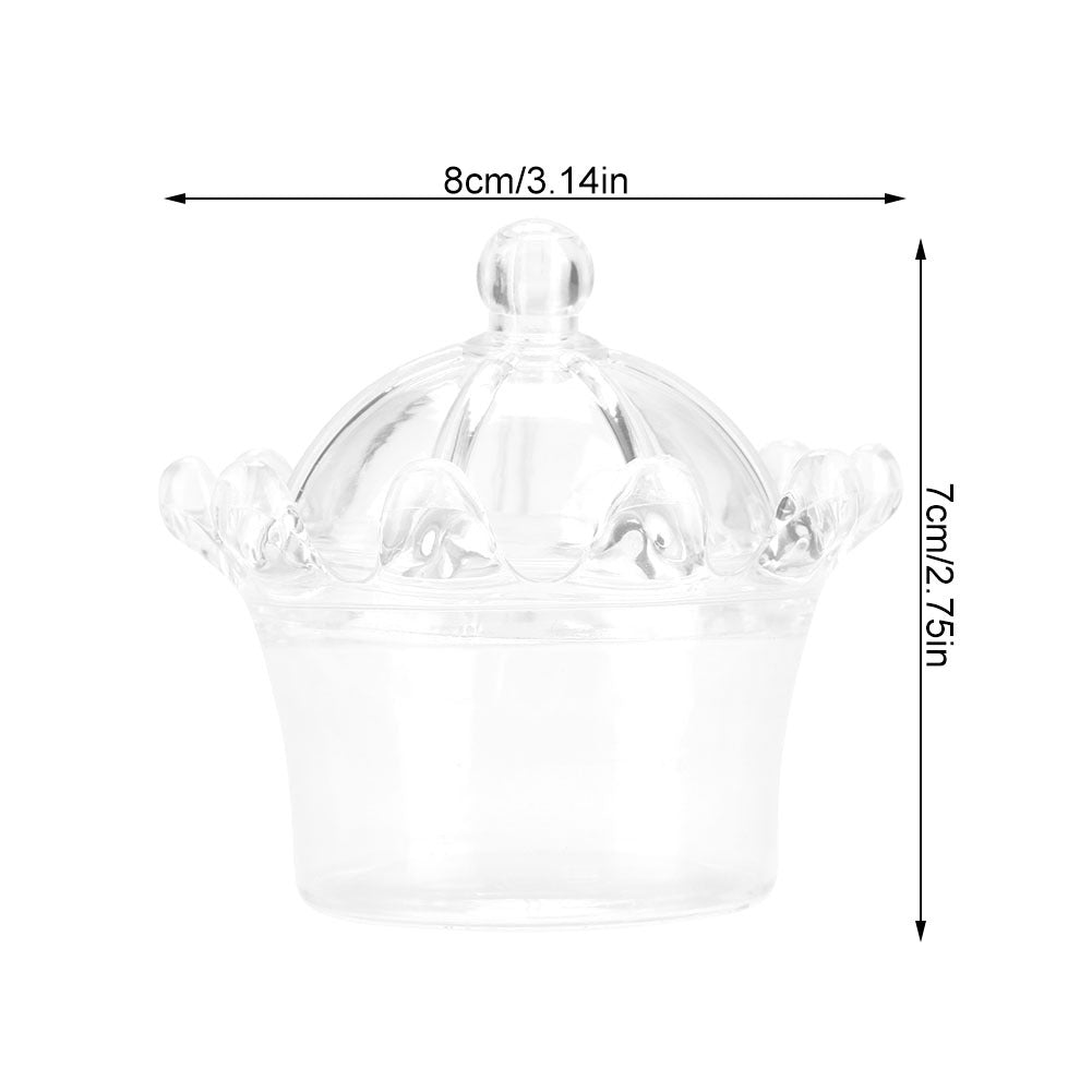 12Pcs Gift Bags Transparent Crown Plastic Candy Box For Party Gift Chocolate Boxs（White）