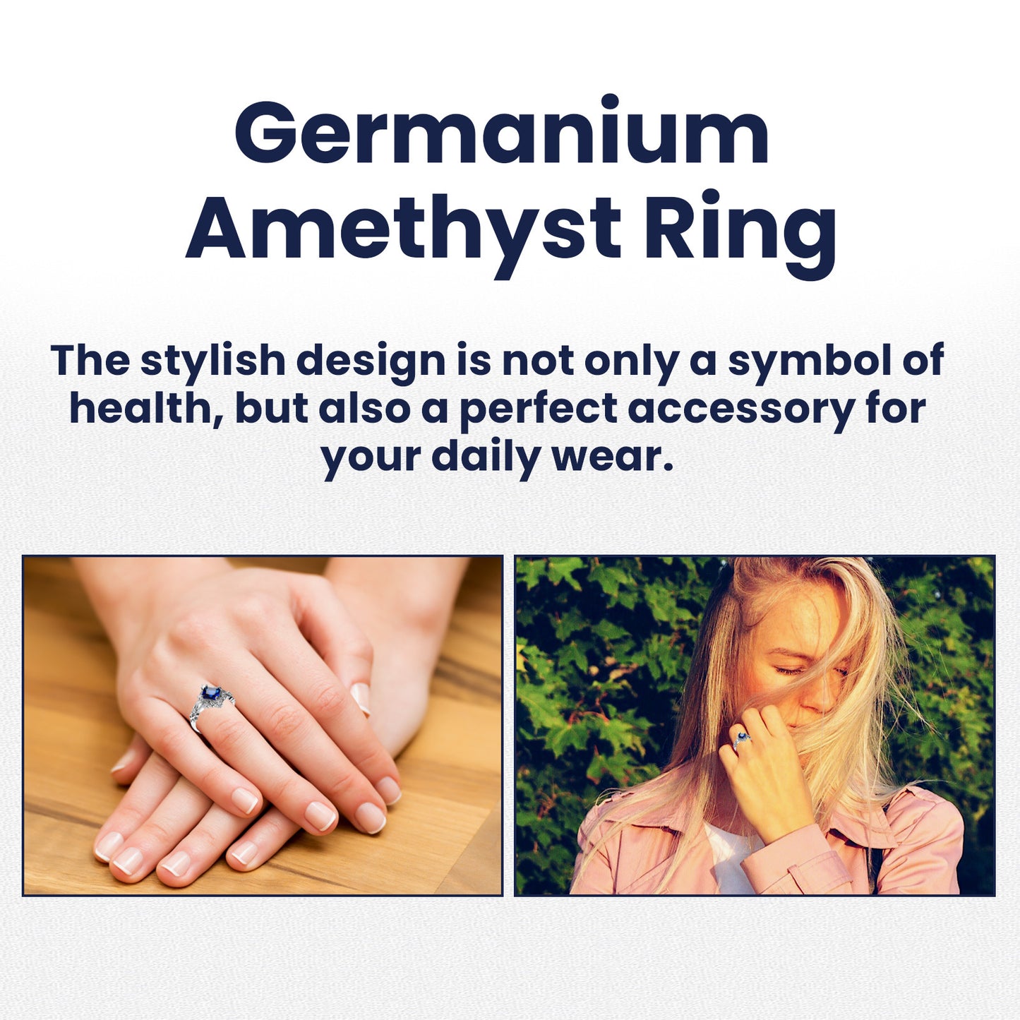 Hoexe Germanium Amethyst Ring, Ring Simple Everything Fashion Pieces Fashion Clothing With Couple Ring