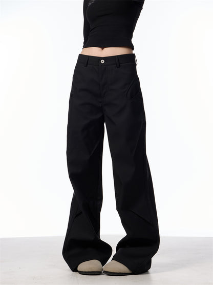 Retro American Design Pleated Niche Casual Matchet Pants Women