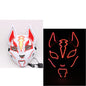 Glowing Cat Face Mask For Women Demon Slayer Cold Light Fox Mask Masquerade Cosplay Props Bar Haunted House Christmas Decor