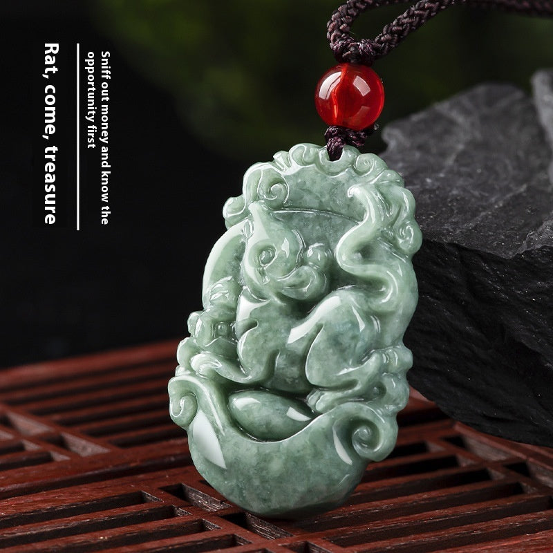 Natural A Cargo Jade Zodiac Rat Ox Tiger Rabbit Dragon Snake Horse And Sheep Monkey Chicken Dog Pig Jade Pendant Ornaments Wholesale