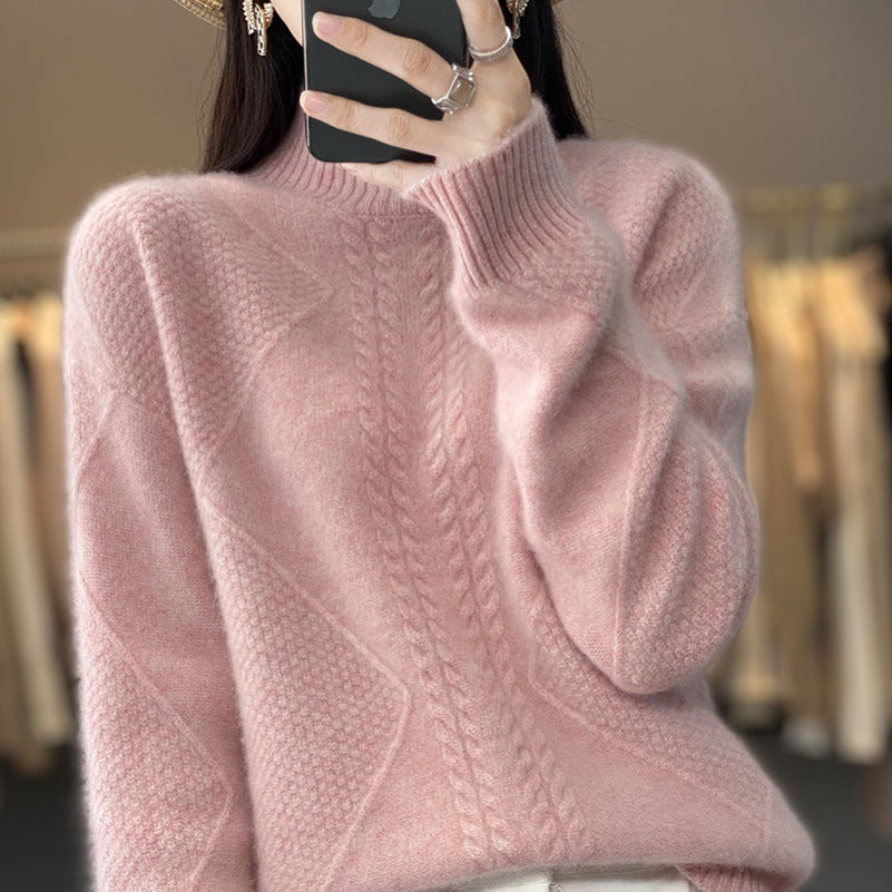 Half-high Collar Women's Short Cashmere Sweater