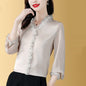 New Solid Color Chiffon Long-sleeved Shirt For Women