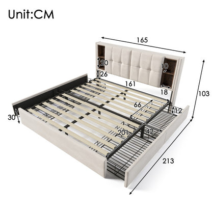 Metal Velvet Bed Frame