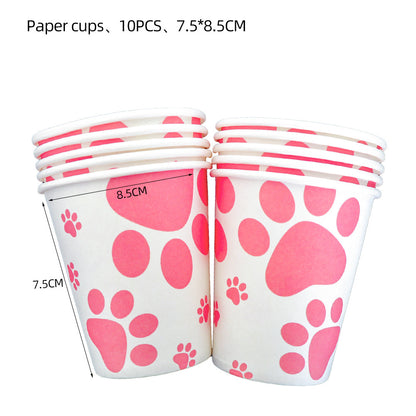 Birthday Party Decoration Dog Paw Party Tableware Set