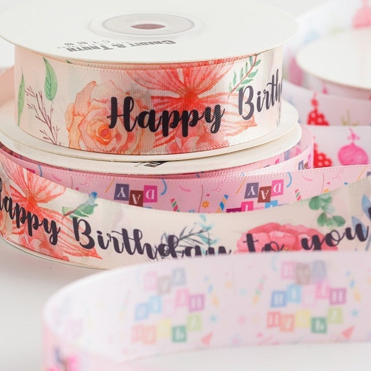 Color Heat Transfer Craft Ribbon Balloon Color Cake Packaging Gift Ribbon