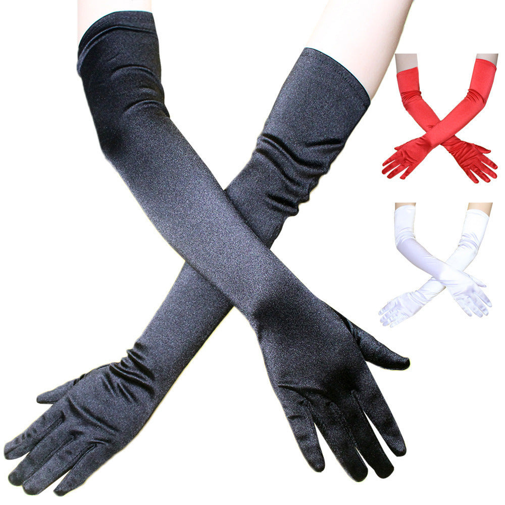 Women's Long Dress Satin Gloves