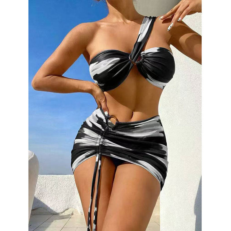 Gradient Color Three-piece Bikini Fashion Shoulder