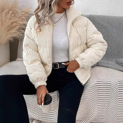 Fashionable Warm Corduroy Jacket Casual Loose