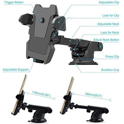 Handyhalter fürs Auto, universeller Handyhalter fürs Auto, verstellbarer Saugnapfhalter, Autohalterung, Handyständer