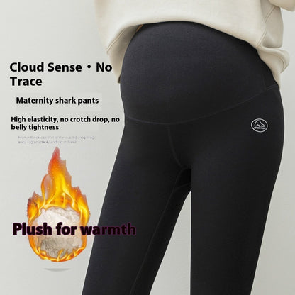 Winter Maternity Leggings Fleece-lined Thickened