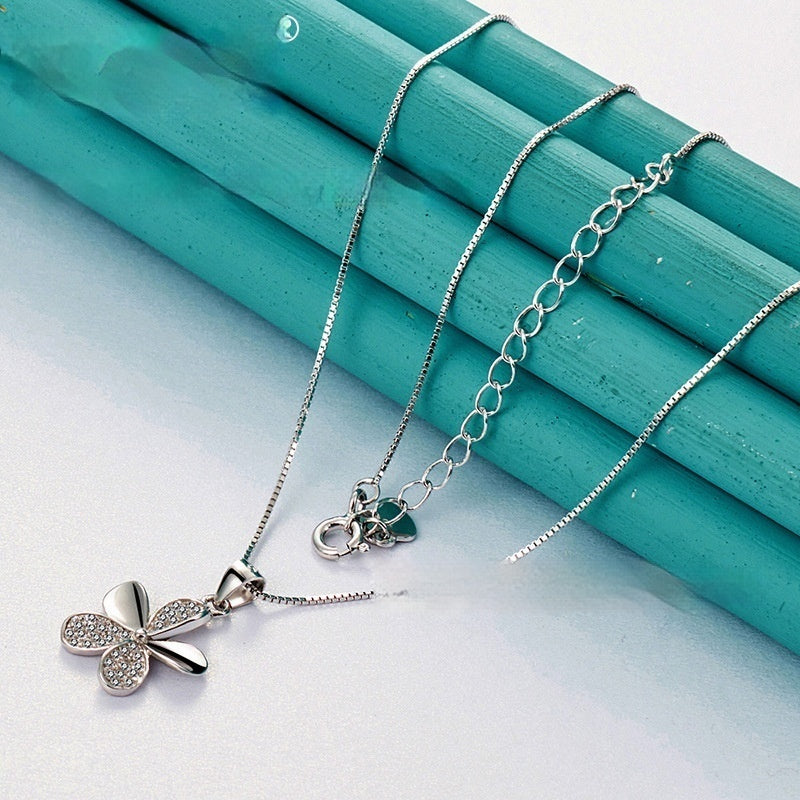 Flower Pendant Necklace Thin Chain Female Accessories Snake Chain