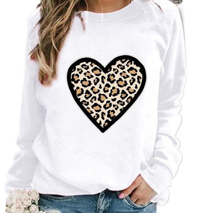 Women's Minimalist Round Neck Casual Printed Sweatshirt