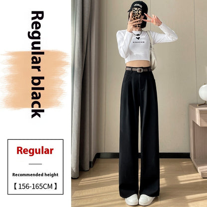 Black Suit Pants Women's Wide-leg Pants Straight Casual Pants