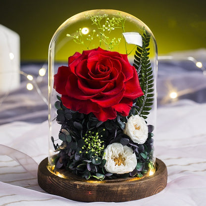 Giant Rose Eternal Life Flower Glass Cover Valentine's Day Gift