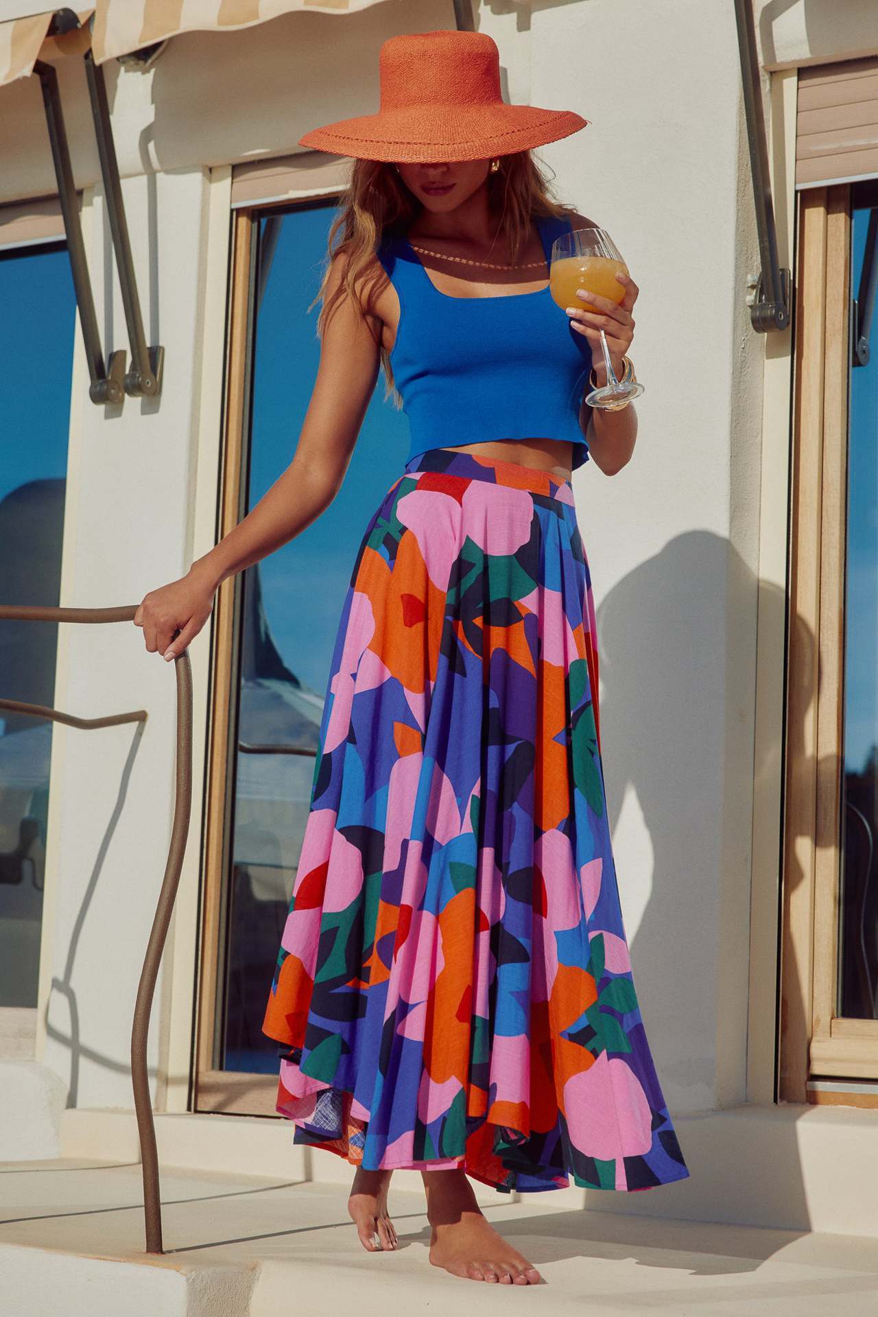 Fashion Casual Printing Bohemian Midi Skirt