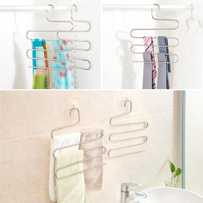 Magic non-slip s-type home pants rack