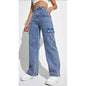 Cargo Jeans Women's Spring And Autumn Multi-pocket Wide-leg Casual Pants