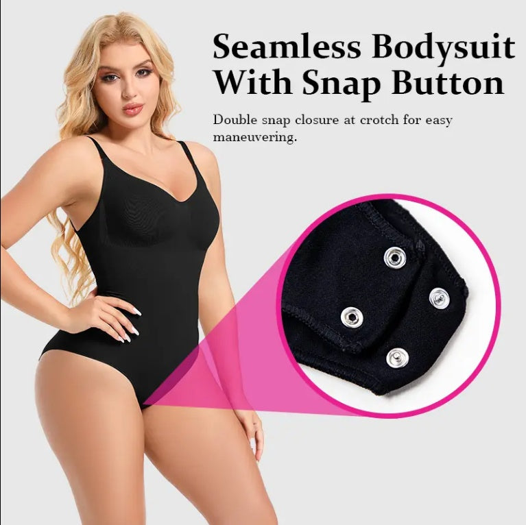 NAHTLOSER Einteiler Bodyshaper für Damen, Shapewear-Badeanzug, einfarbig, Stretch, volle Brust, Nylon-Spandex, Bodyshaper für Damen