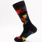 Female Casual Printed Flower And Bird Butterfly Cotton Middle Tube Socks