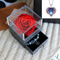 Valentines Day Gift Women Rose Jewelry Box Dried Flower Real Flowers Eternal Roses In Box