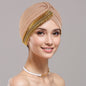 New Rhinestone Turban Cap For Women Pleated Elastic Head Wrap Stylish Ramadan Head Scarf Bonnet Chemo Cap Wedding African Hat