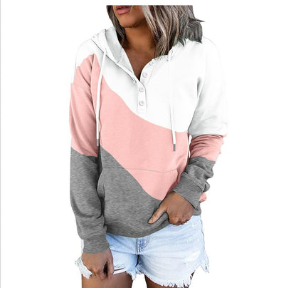 Printed Casual Hoodie Coat Women