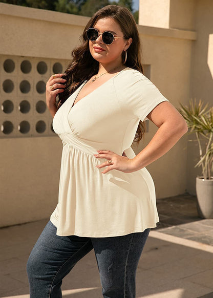 Women's Plus Size T-shirt V-neck Top