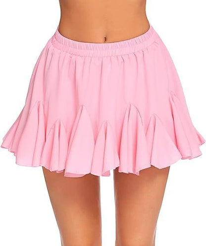 Skirt A- Line High Waist Pleated Mini Elastic Waist