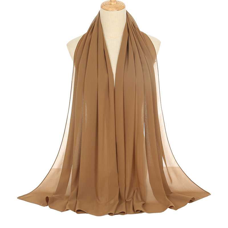 Pearl Chiffon Bubble Women's Solid Color Rectangular Scarf