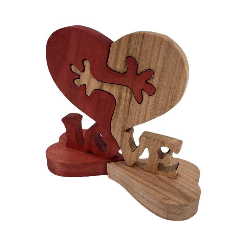 Valentinstag Geschenk Holz Herz Liebe Desktop Ornament Holz Dekoration