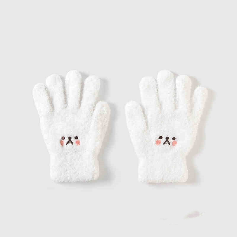 Cute Bear Plush Gloves Female Winter Cycling