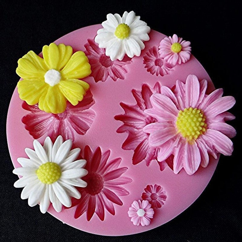 DIY Lovely 3D Flower Fondant Cake Mold Silicone Mould