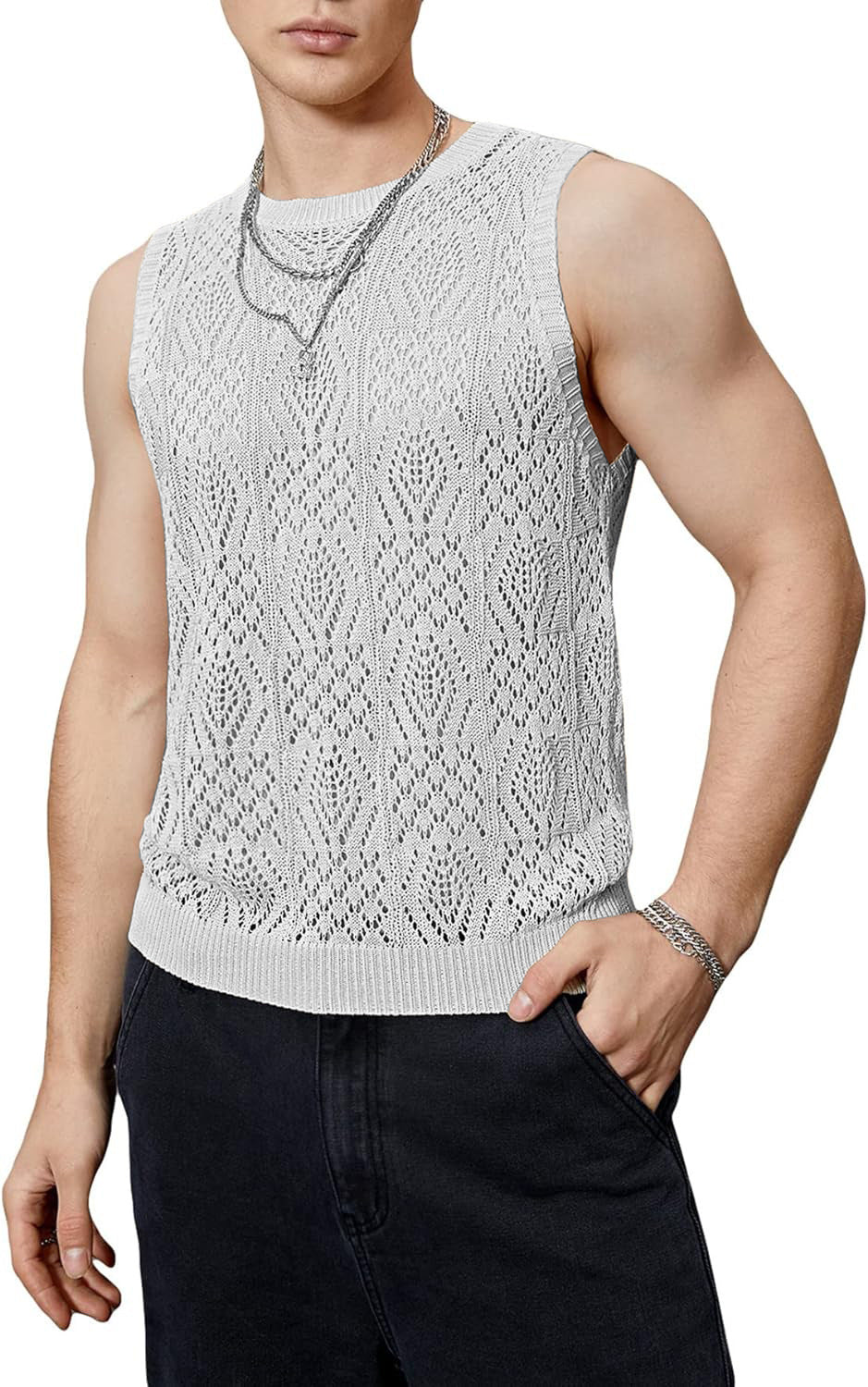 Men's Knitted Hollow Breathable Vest