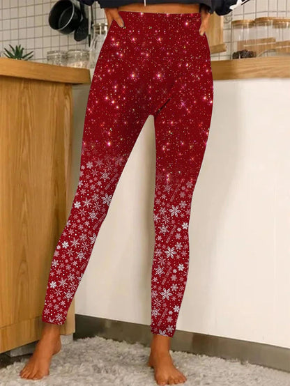 Christmas Printing Fashion Trend Women's Home Outdoor Tight Leggings