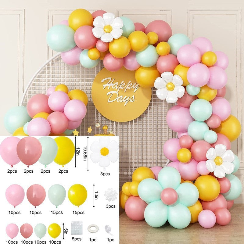 Background Children's Birthday Party Scene Layout Balloon Set