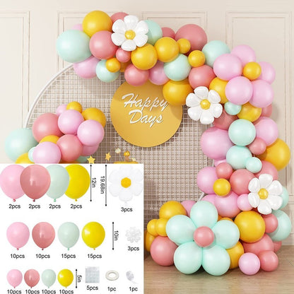 Background Children's Birthday Party Scene Layout Balloon Set