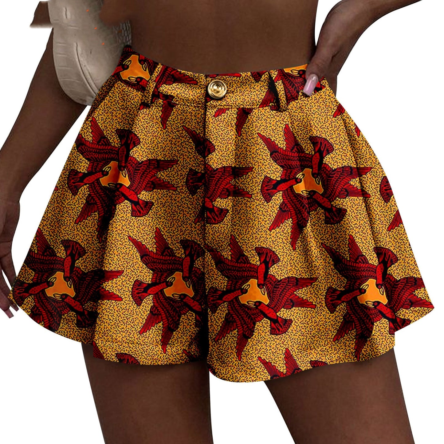 African Duplex Printing Batik Shorts