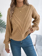 V-shaped Hollow-out Lantern Sleeve Pullover