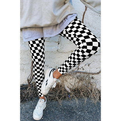 Women's Slim-fit European And American Fashion & Trend Printed Plaid Leggings