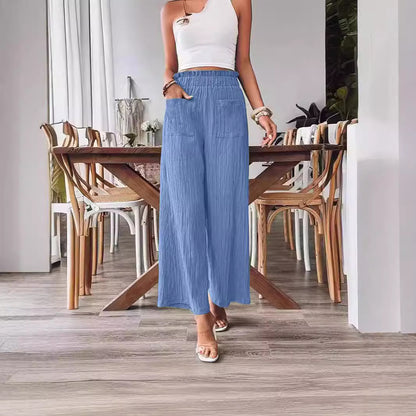 Casual Loose-fitting Wide-leg Slim-fit Trousers