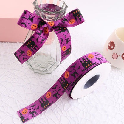 Creative Printed Casual Halloween Ribbed Ribbon