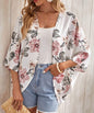 Fashion Printing Without Buckle Batwing Sleeve Coat