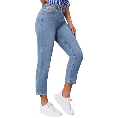 Retro High Waist Stretch Skinny Jeans für Damen